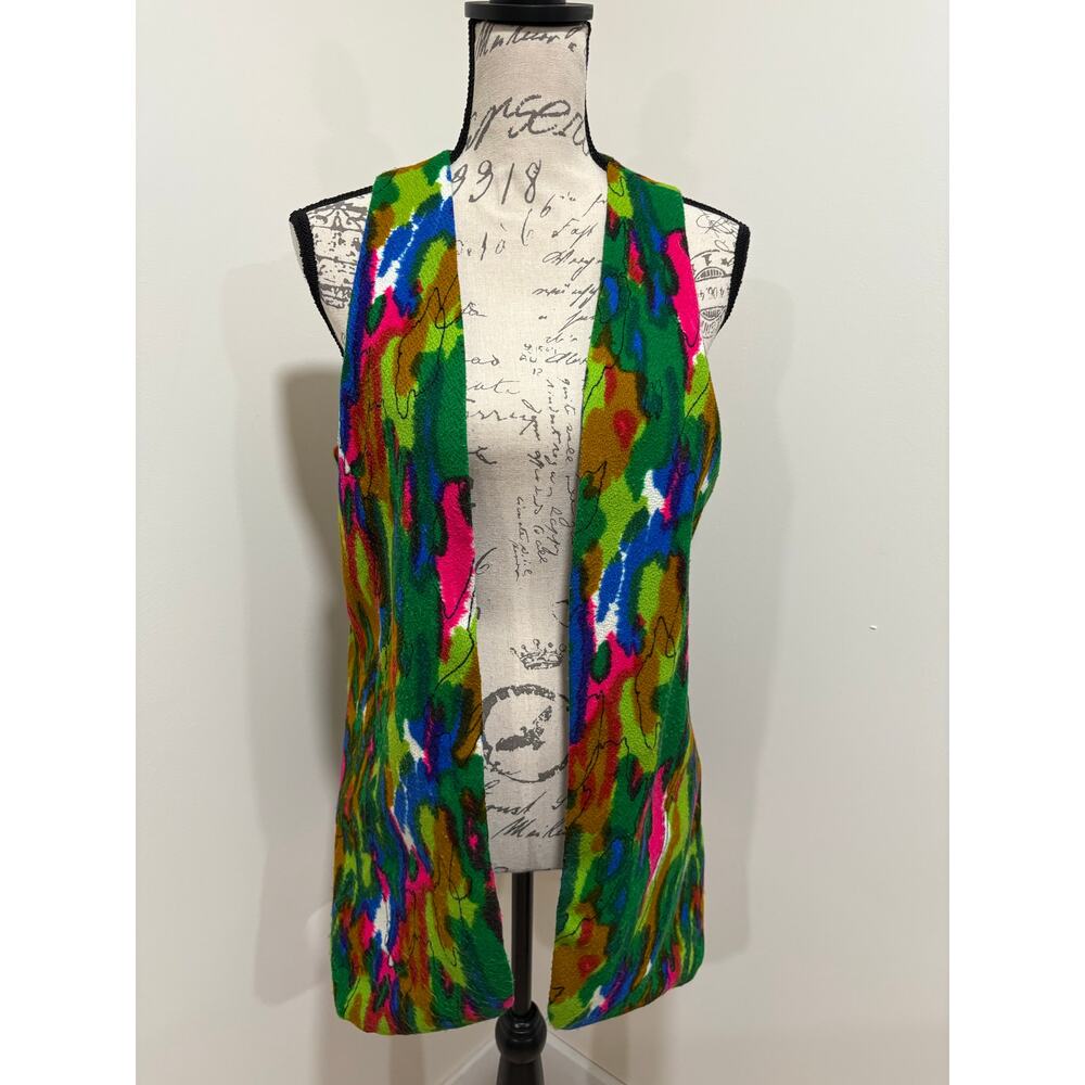Vintage 70s Colorful Hip Length Vest